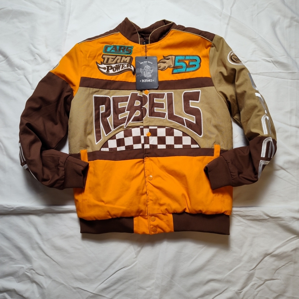 NWT Rebels Racing Jacket Small - Orange and Brown